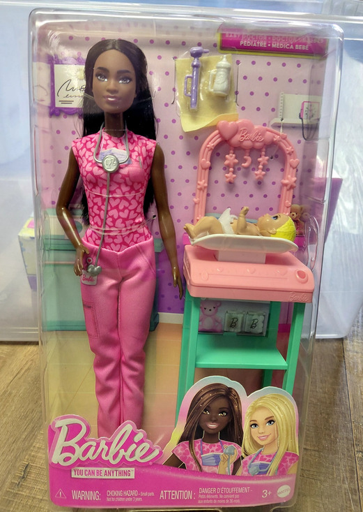 Barbie Other - Barbie Baby Doctor Doll with Brunette Fashion Doll 1 Baby Doll Furniture NWT